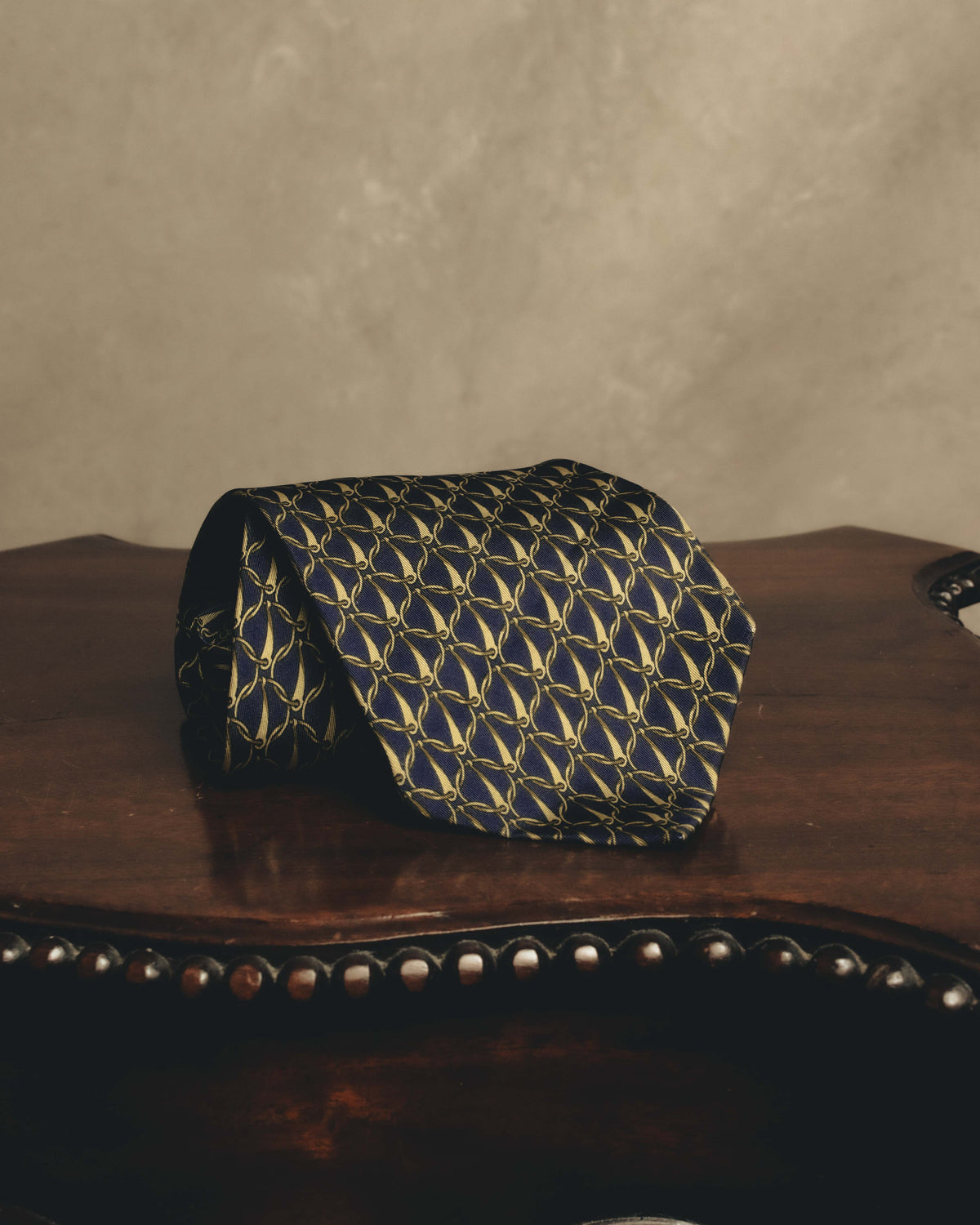 "GUCCI" 80's Nautical patterned silk necktie