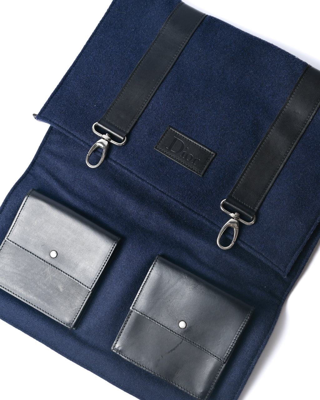 Christian Dior/ Felt Travel Organizer Clutch Bag Navy