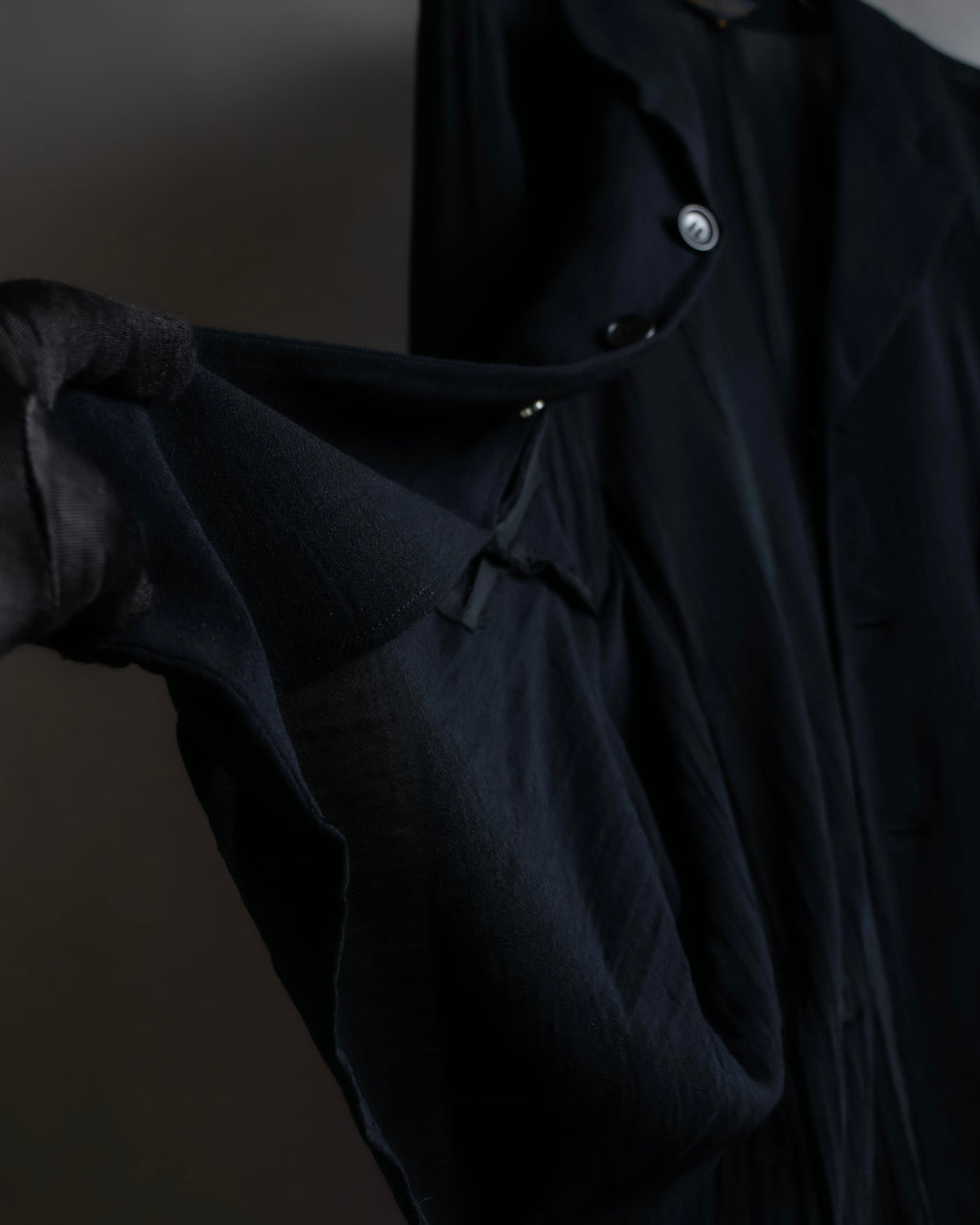 "COMME des GARCONS" 99SS sheer drape docking detail tailored jacket