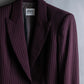 "GIANFRANCO FERRE" Striped peak lapel 1 button tailored jacket