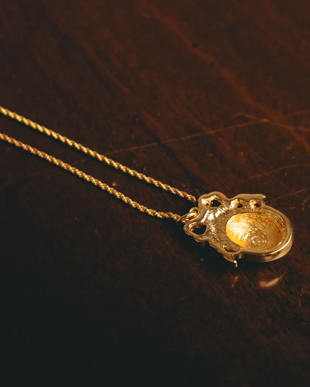 "Christian Dior" 80's-90's Gold monogram pendant necklace