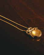 "Christian Dior" 80's-90's Gold monogram pendant necklace