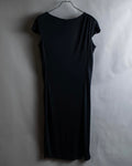 "CELINE" Gathered design vertical line dress