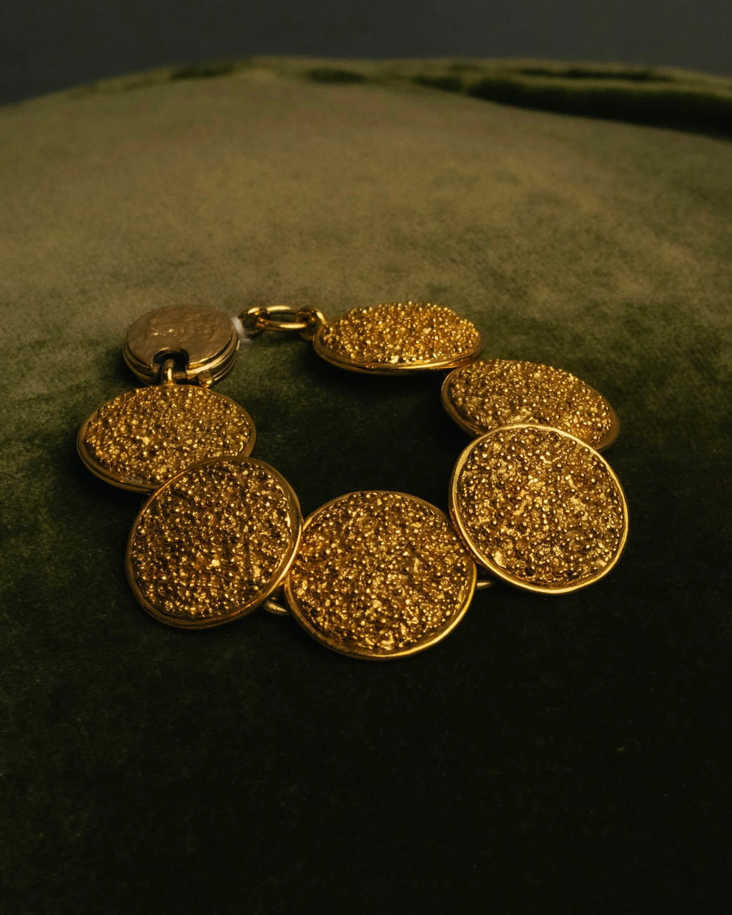 -SPECIAL- “YVES SAINT LAURENT” 80’s-90’s Lava texture statement bracelet