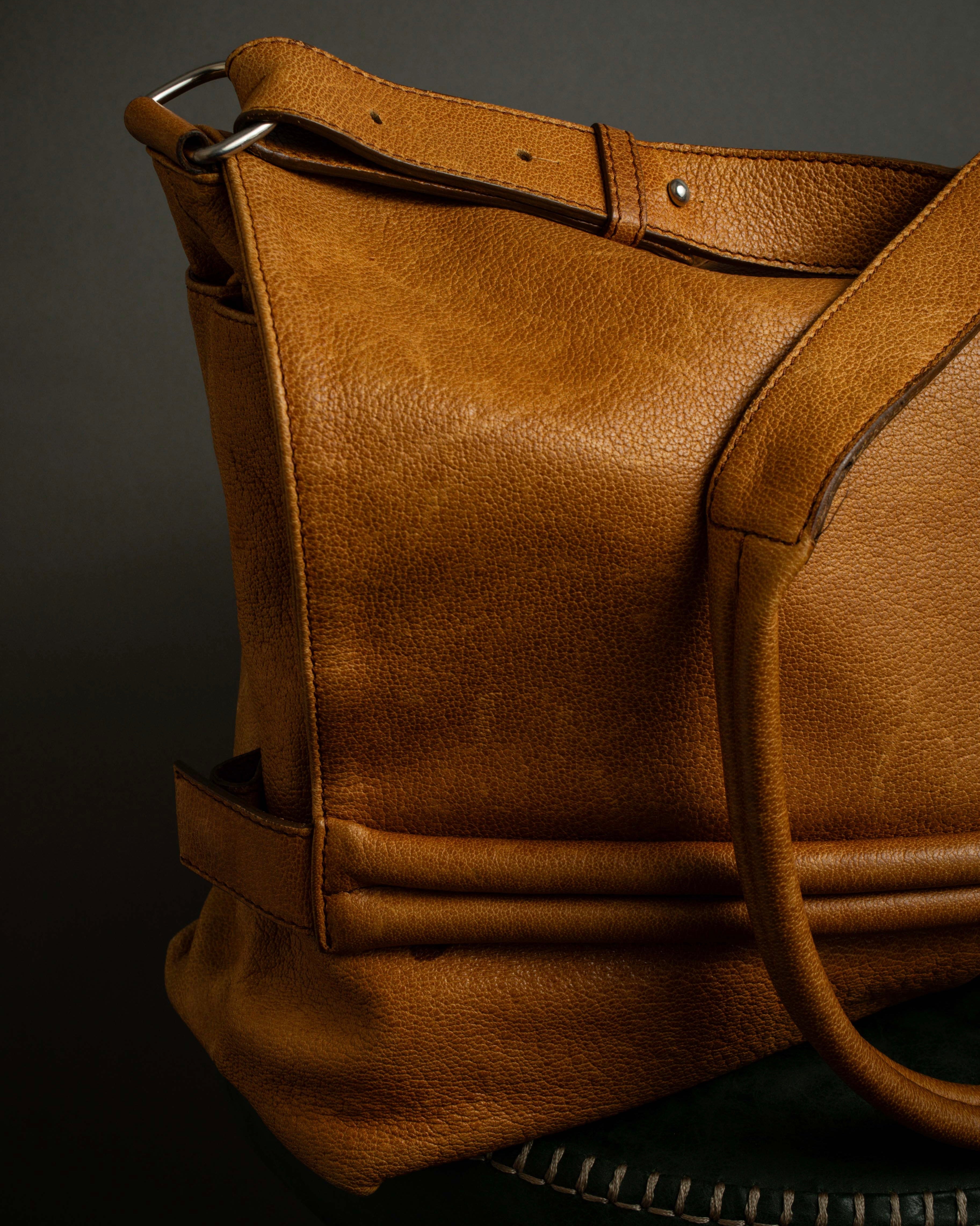 "MAISON MARGIELA" 12SS over flap design leather shoulder bag
