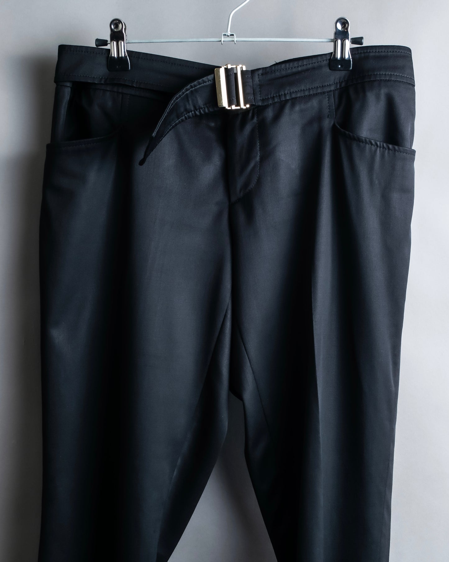 "GUCCI" Belted design wool blend sarouel slacks