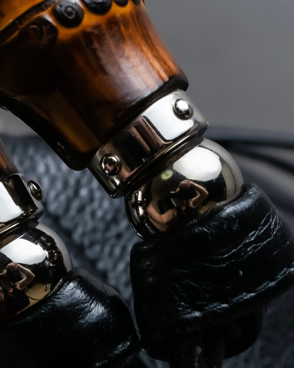 "GUCCI" Bamboo design combination chain shoulder leather bag