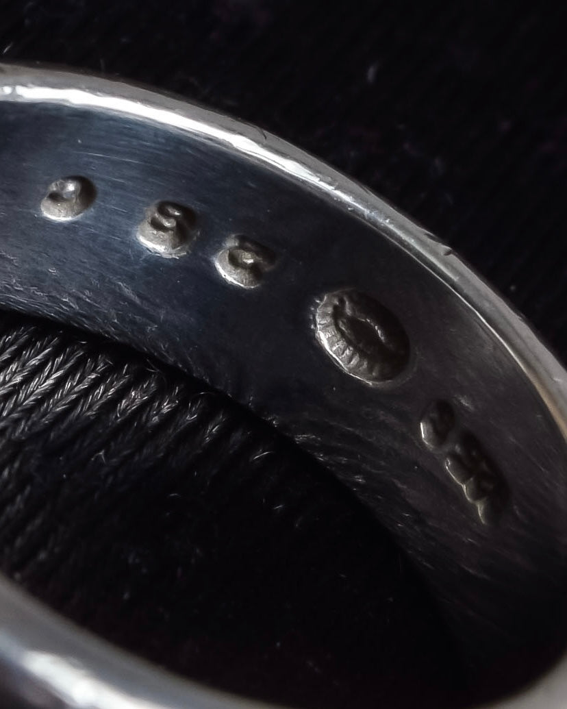 "GEORG JENSEN" Hammered silver signature ring