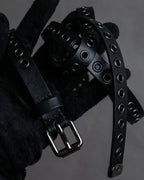 "Christian Dior" Countless eyelet design leather belt
