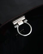 "Salvatore Ferragamo" 90’s-00’s Gancini hardware pebbled leather tote bag