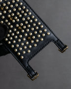"Dior" Pearl＆gold stud design leather brace