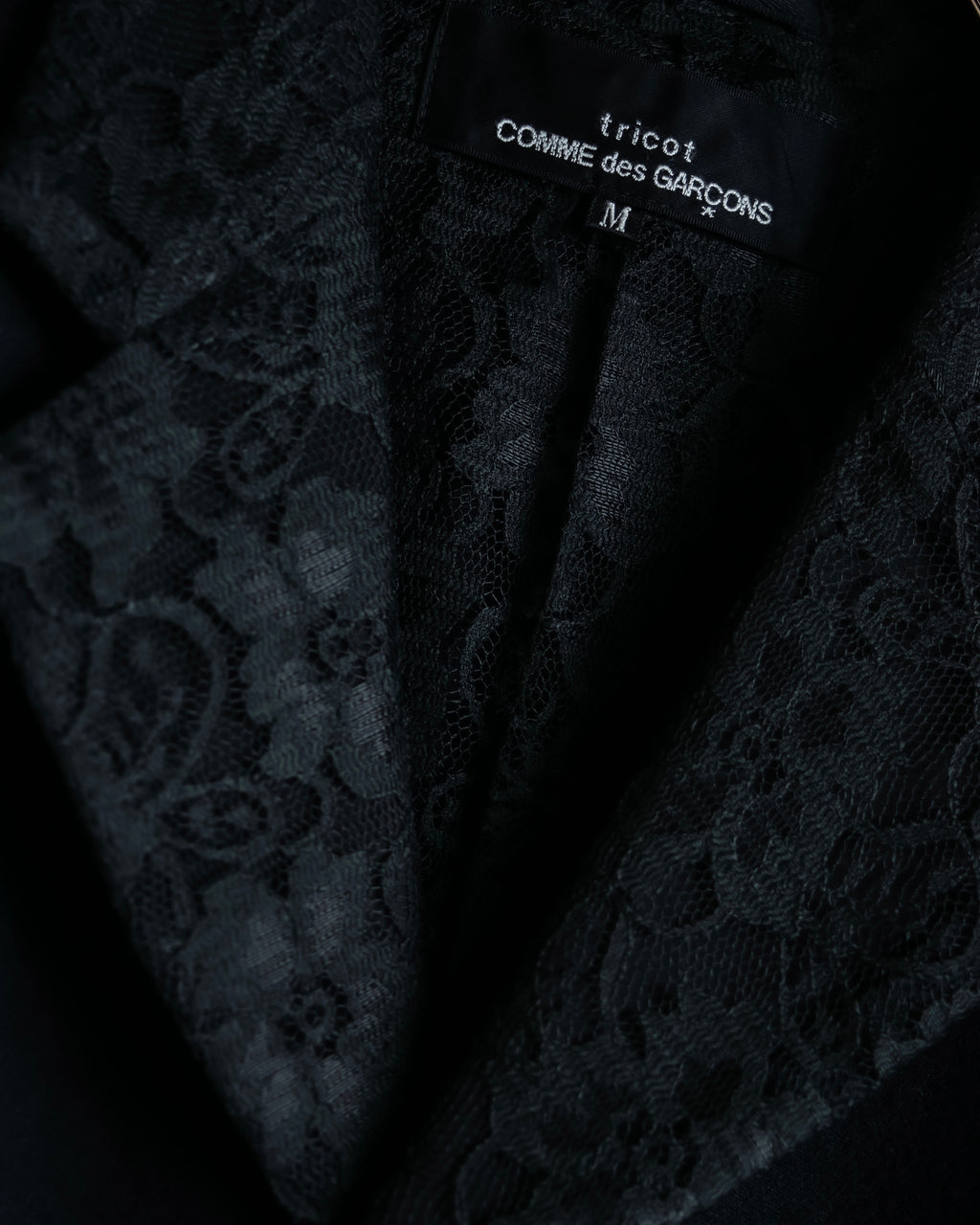 "tricot COMME des GARCONS" 
2001AW Lace-switched design tailored jacket