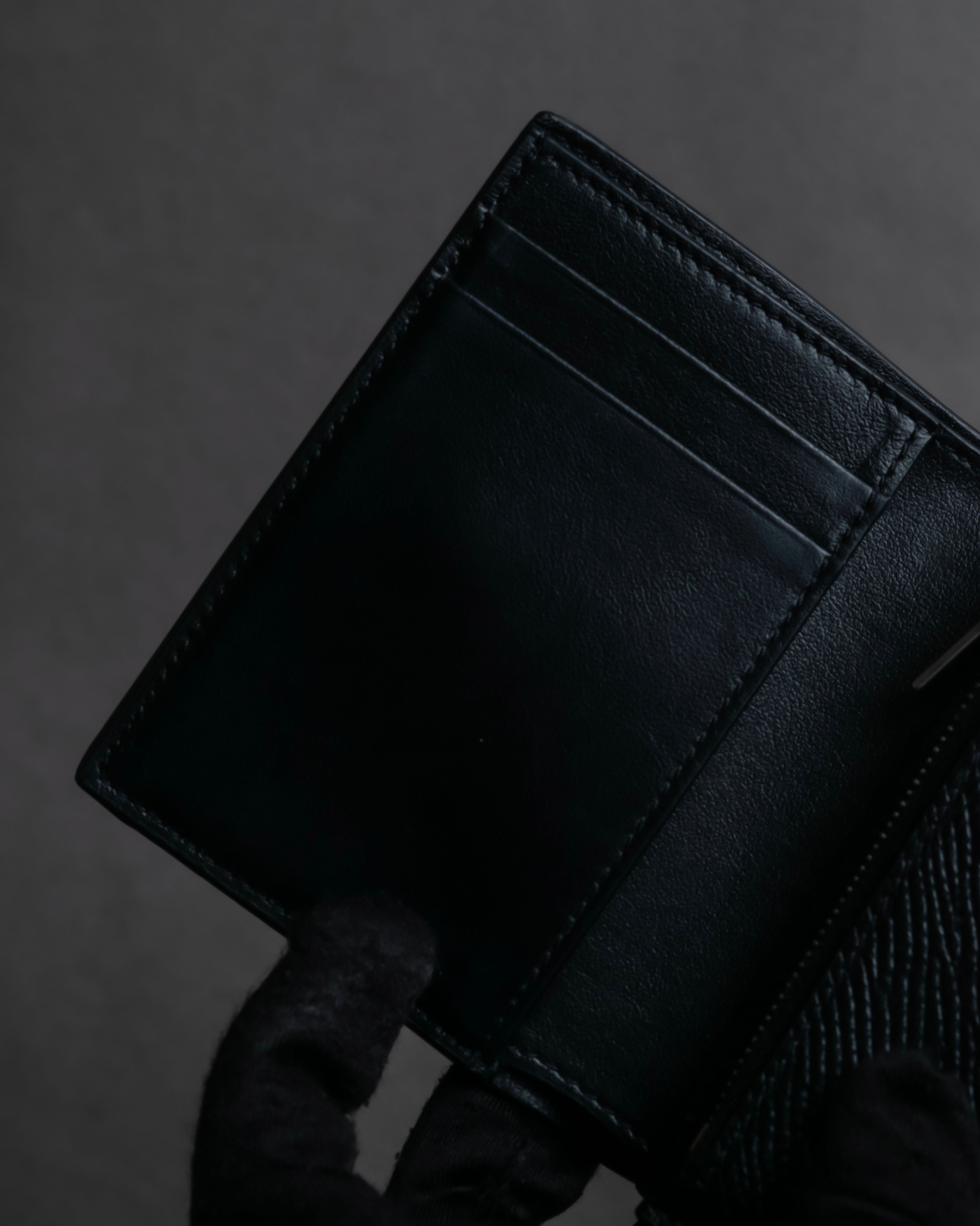"CELINE" Crossgrain leather tri-fold wallet