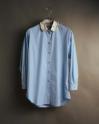 -SPECIAL- "GUCCI" 2010's-20's Pearl embellished detachable collar striped long shirt