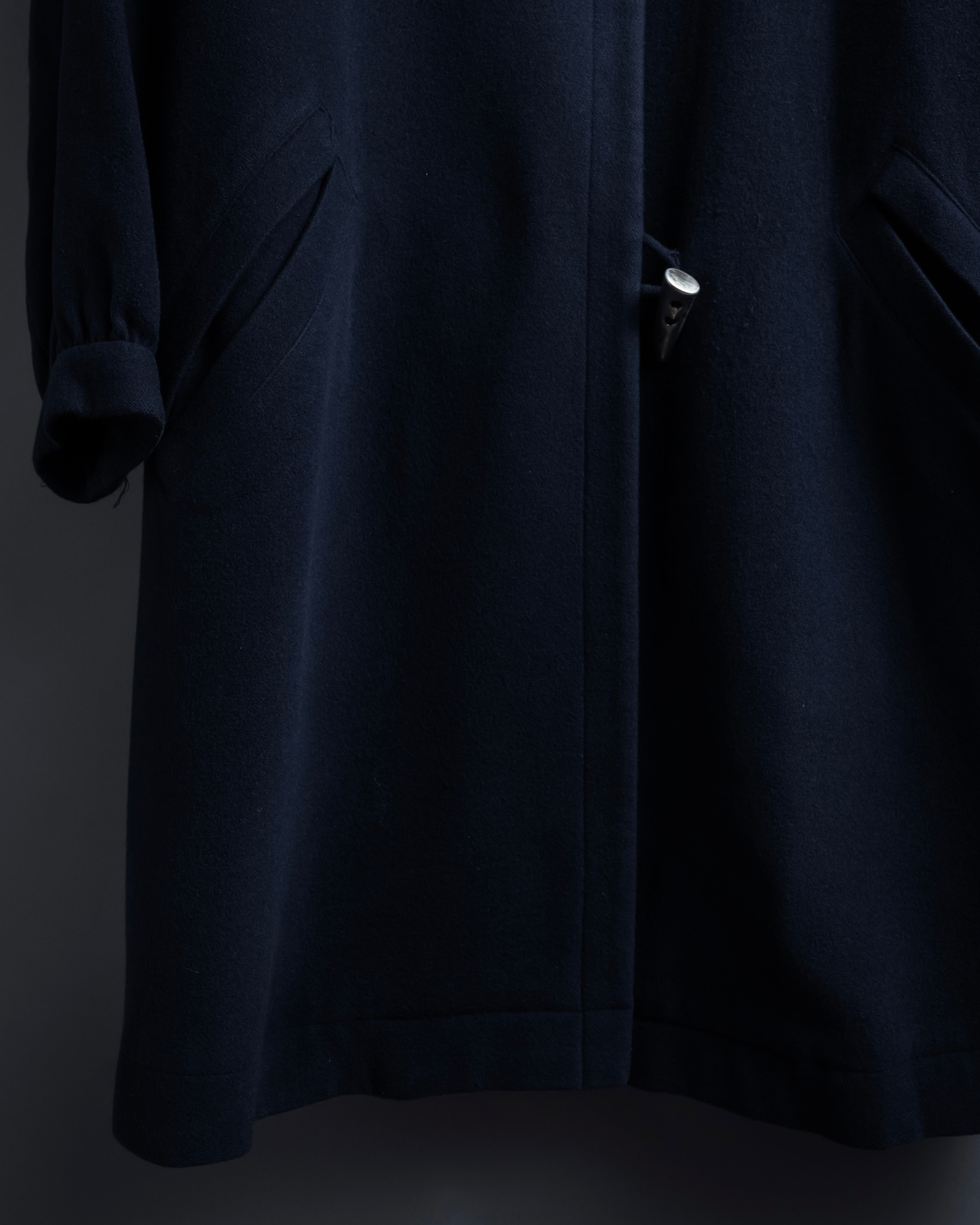 "YVES SAINT LAURENT" Metal toggle design melton wool duffel coat