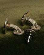 “Georg Jensen” 70’s Sterling silver round cufflinks