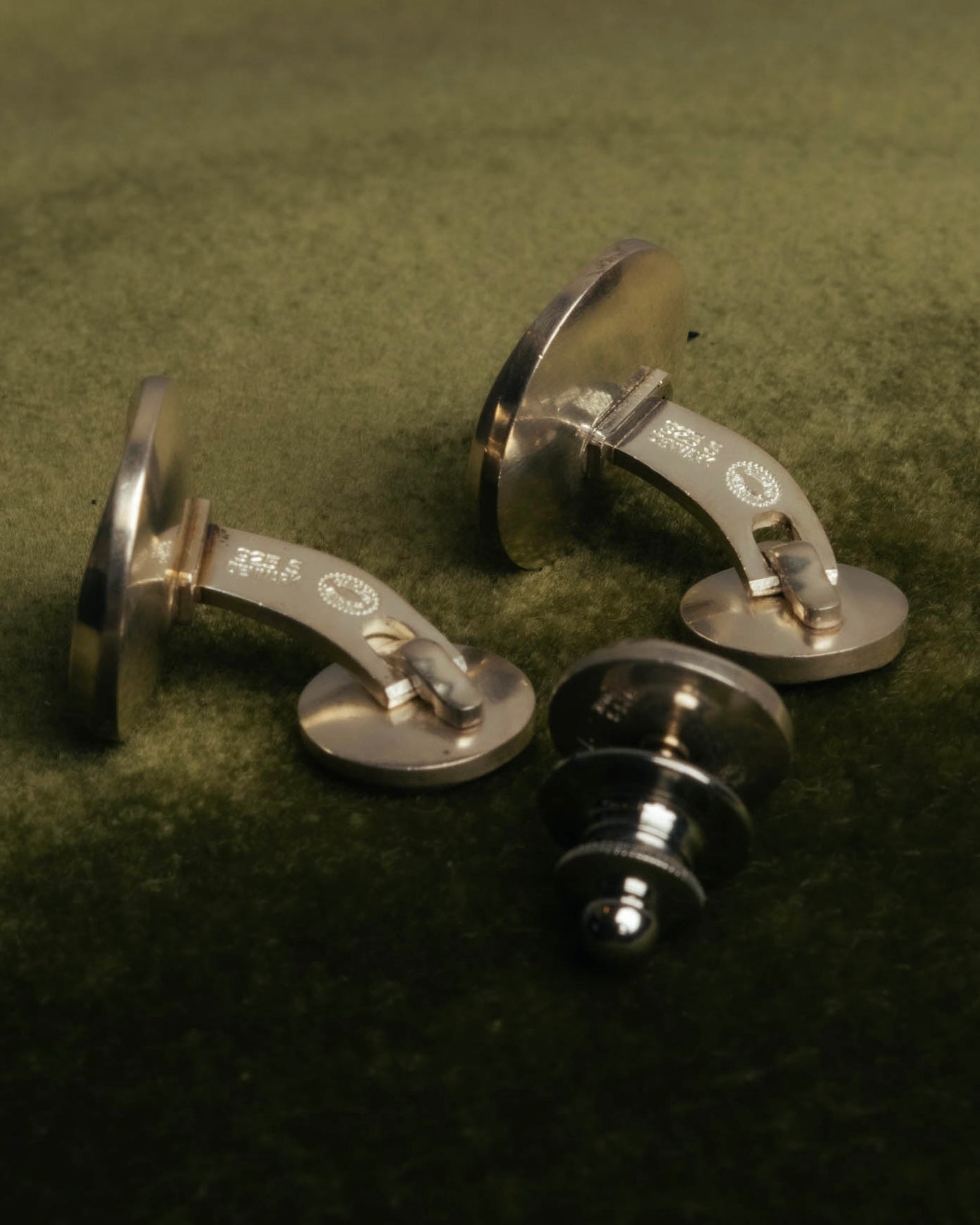 “Georg Jensen” 70’s Sterling silver round cufflinks