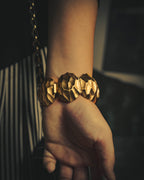 –SPECIAL– "Yves Saint Laurent" Sculptural gold tone statement bracelet