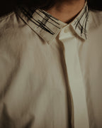 –SPECIAL– "Dior" 2024SS Embroidered grid-collar fly-front shirt