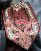 "GIANFRANCO FERRE" Beautiful botanical and frame design necktie