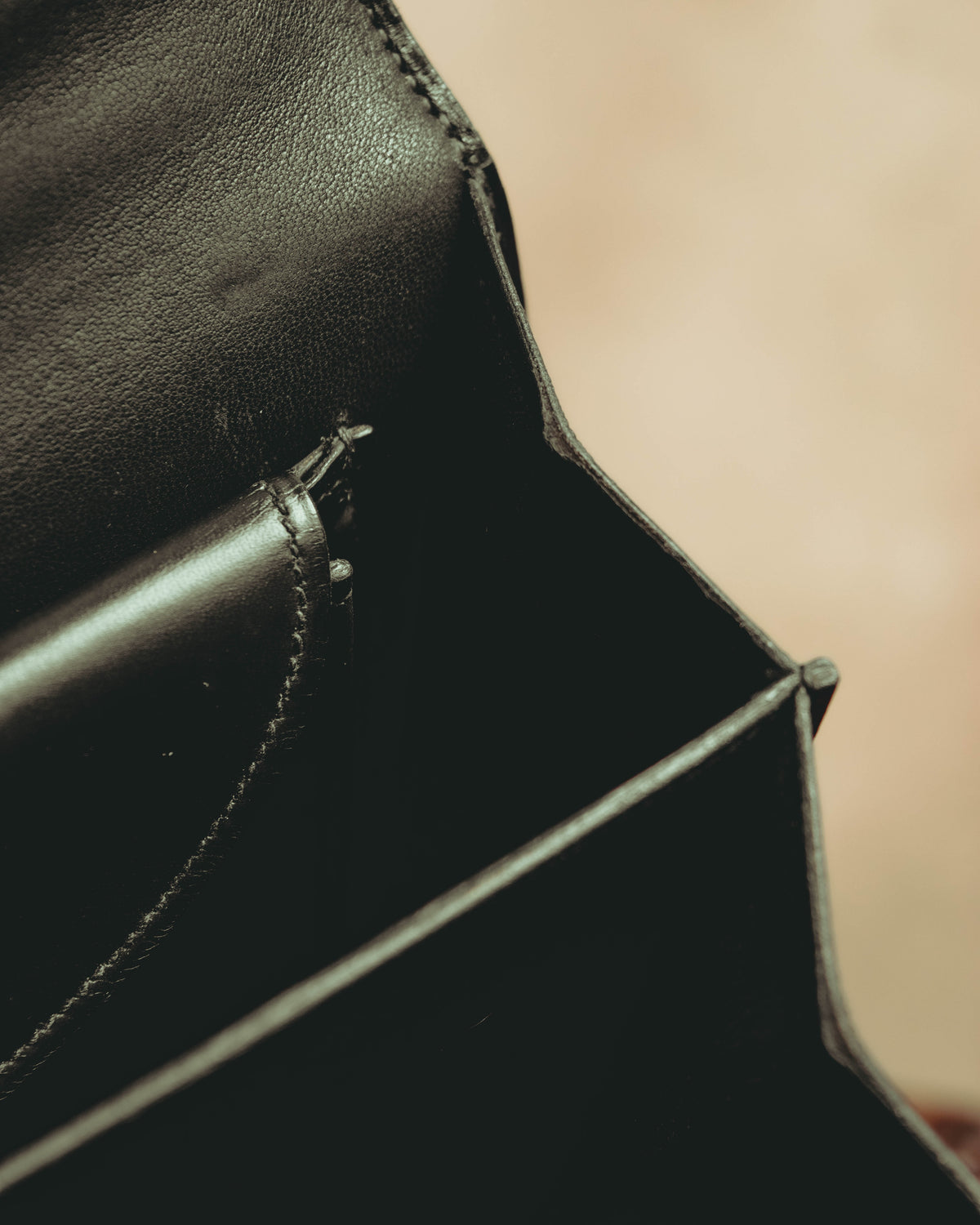 -SPECIAL- “HERMÈS” 60’s-70’s Palonnier black leather structured shoulder bag