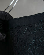 "RED VALENTINO"Ribbon belted design lace black dress