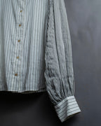 "LOEWE" Balloon sleeve striped high neck shirt