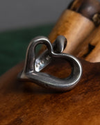 "Tiffany&Co" Elsa Peretti open heart signature silver ring