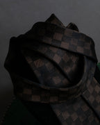 "LOUIS VUITTON" Damier check silk jacquard neck tie