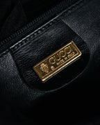 “GUCCI” 80’s box calf interlocking G shoulder bag