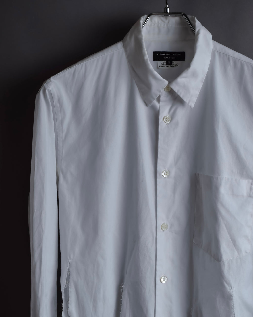 "COMME des GARCONS HOMME PLUS" 15SS Ripped cutting design cotton shirt