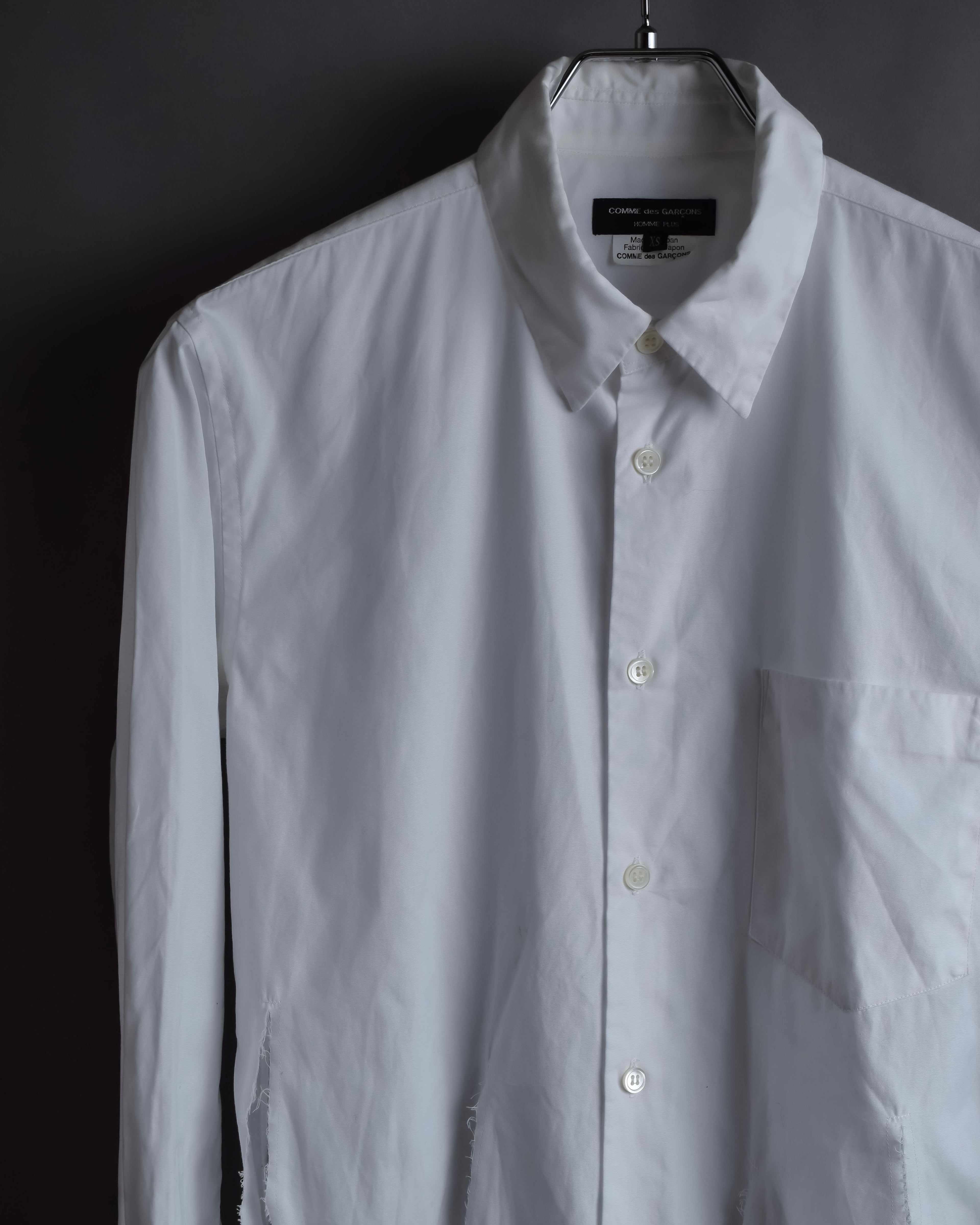 "COMME des GARCONS HOMME PLUS" 15SS Ripped cutting design cotton shirt