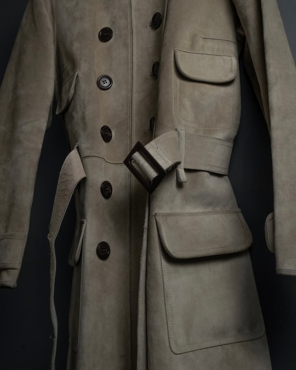 "LOUIS VUITTON" 00's Marc Jacobs period double-breasted suede coat