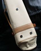 “LOEWE” Leather belted design bicolor handbag