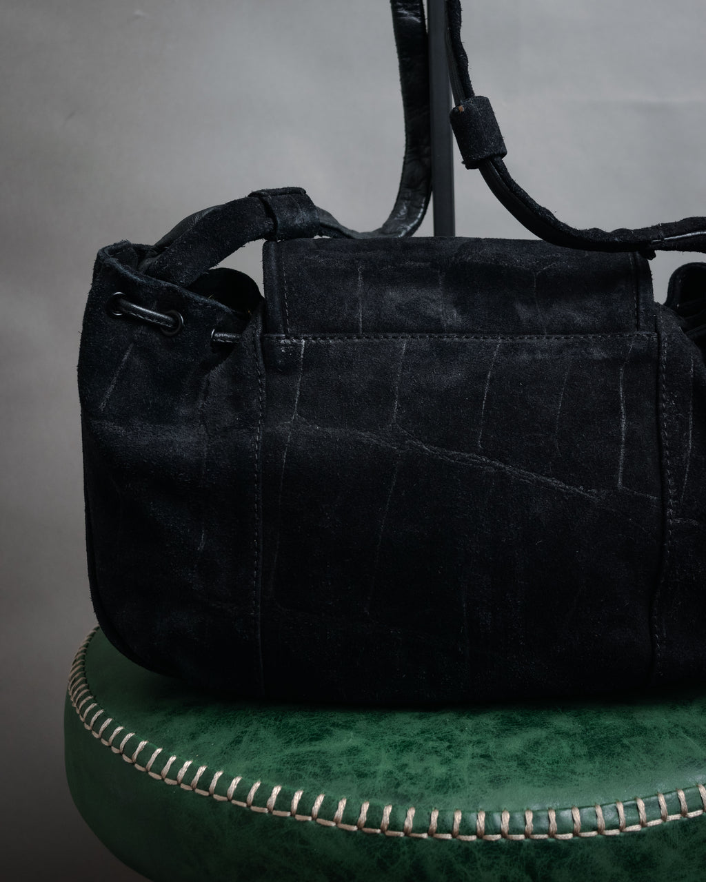 “SEE BY CHLOÉ” 2010’s Croc embossed suede drawstring bag
