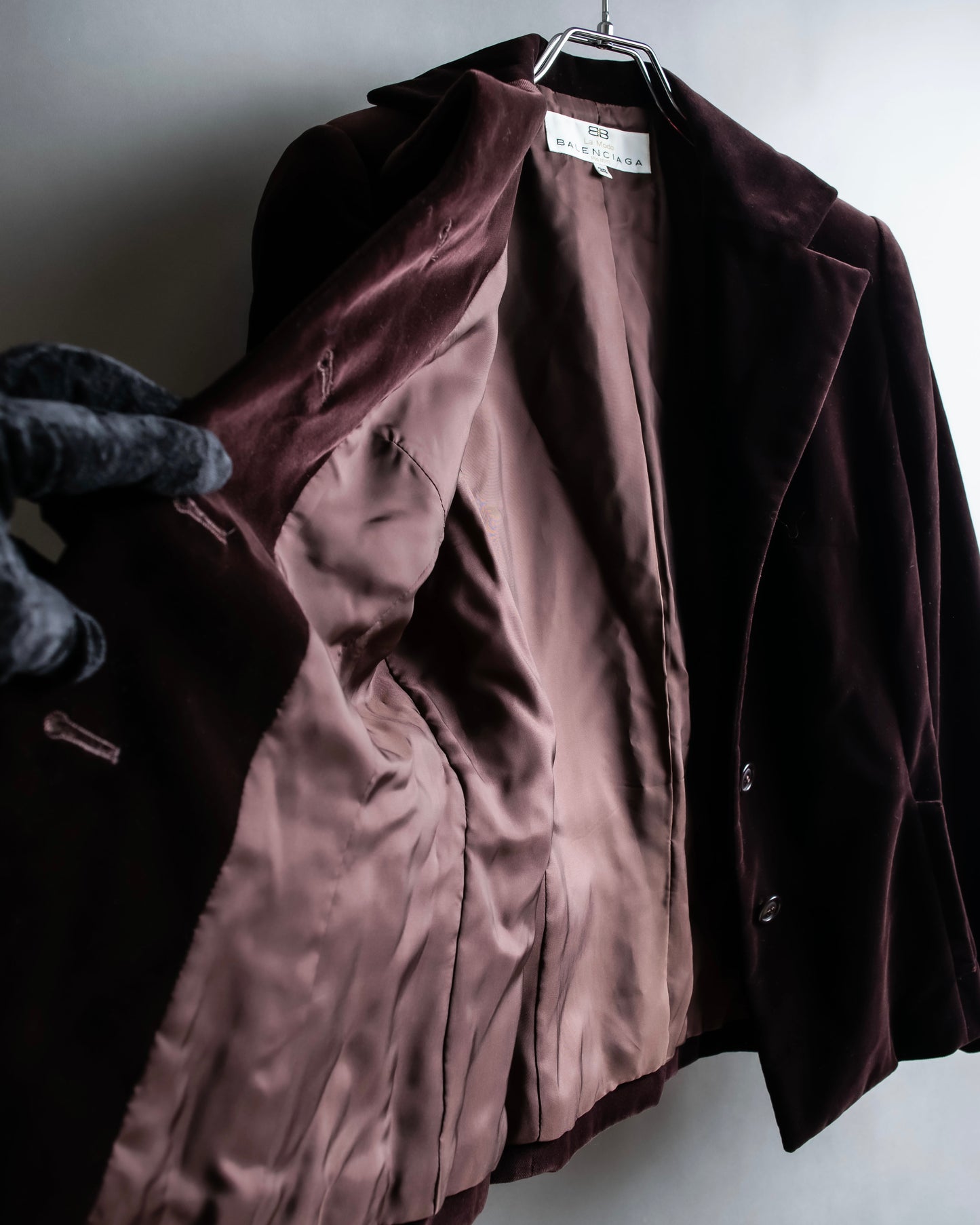 "BALENCIAGA" Velvet beautiful shaped tailored jacket