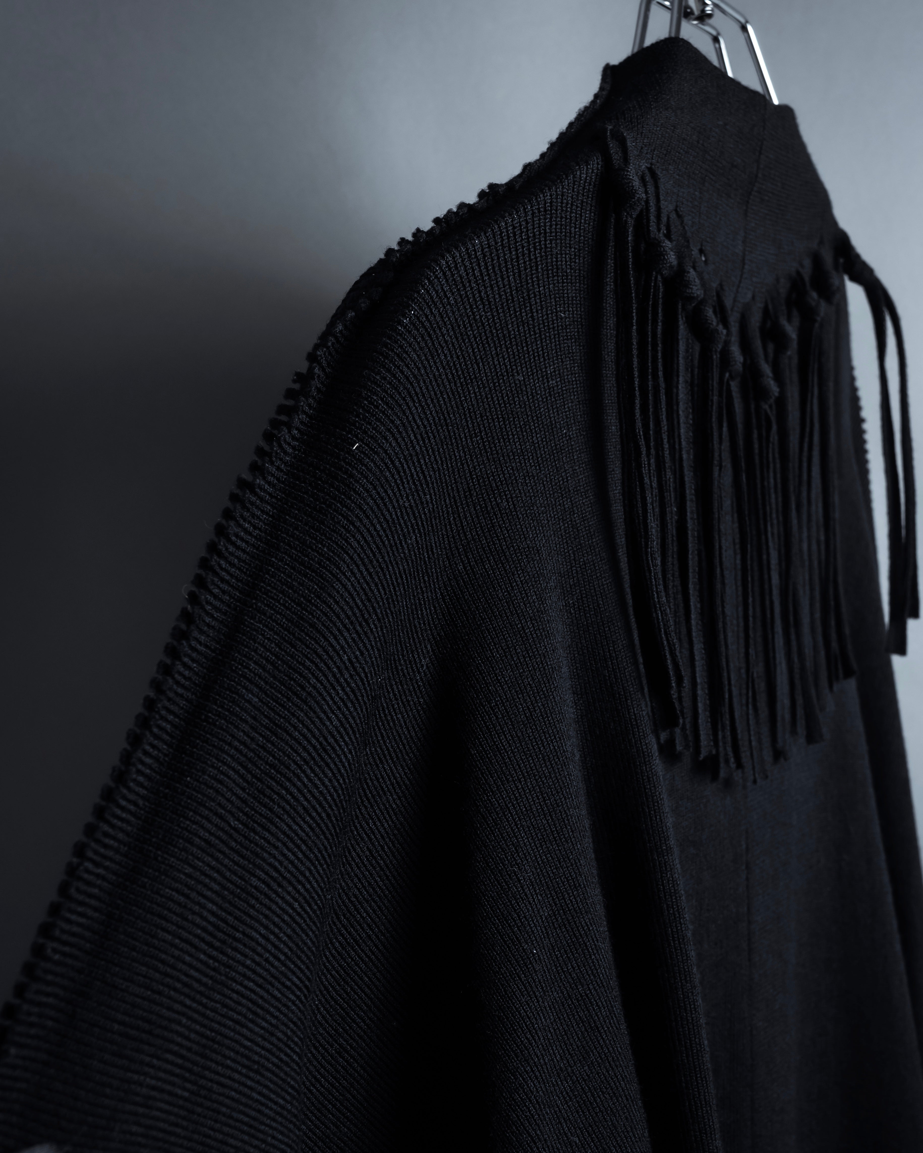 "ISSEY MIYAKE" 01AWRough knit fringe design cardigan