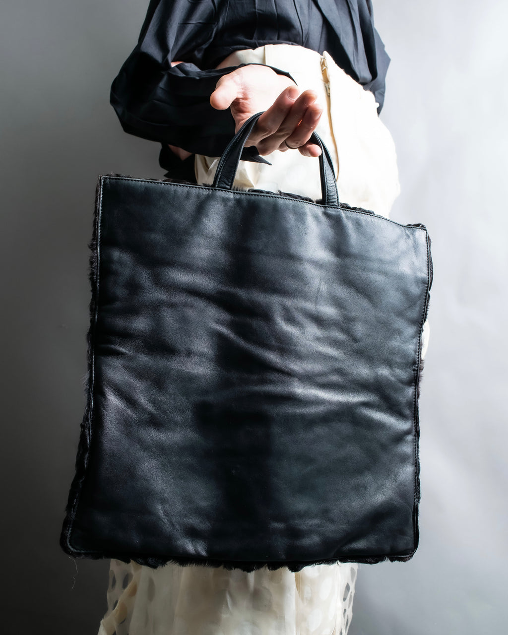 "LOEWE" Real fur and nappa leather tote bag