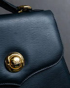 "Chloe" Trapezoid design embossed leather hand bag