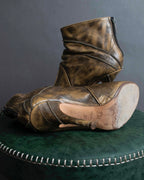 "Dior" Vintage style processing brown heel pumps