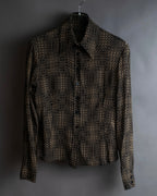 "FENDI" Geometric pattern logo printed shirt