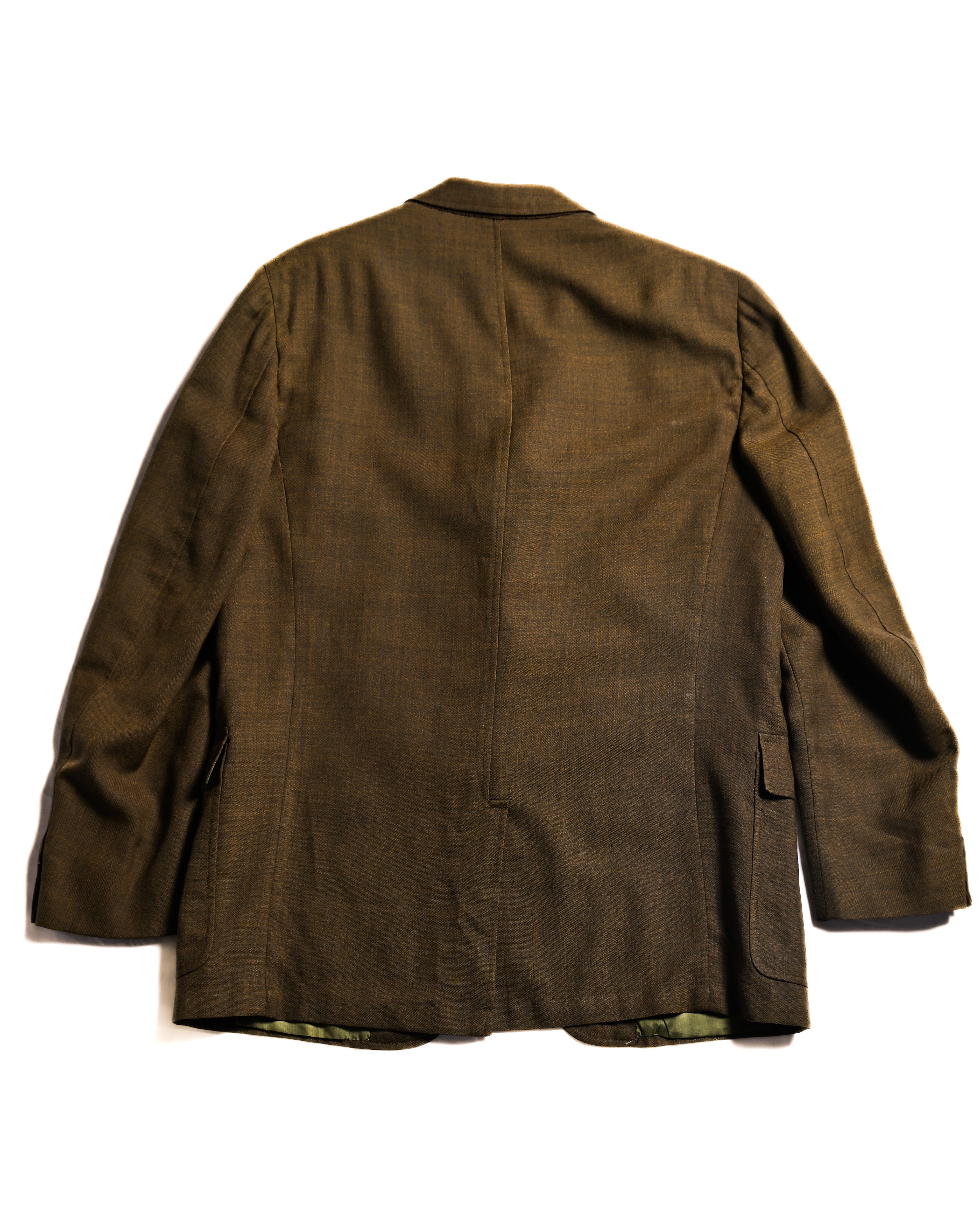 VINTAGE/ Beautiful Olive Colored Single Breasted 3B Tailored Jacket