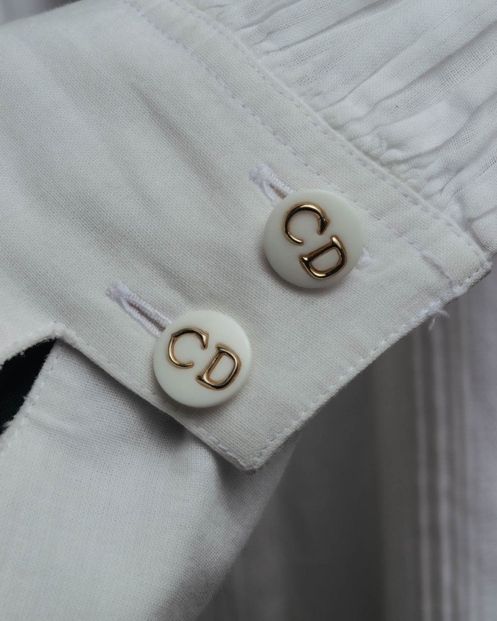 -SPECIAL- “Christian Dior” 90’s-00’s pleated bib dress shirt