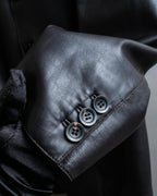 "ARMANI COLLEZIONI" 100% lamb leather oversized tailored jacket