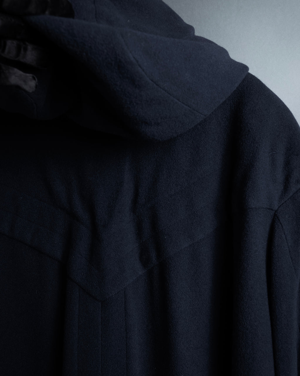 "YVES SAINT LAURENT" Metal toggle design melton wool duffel coat