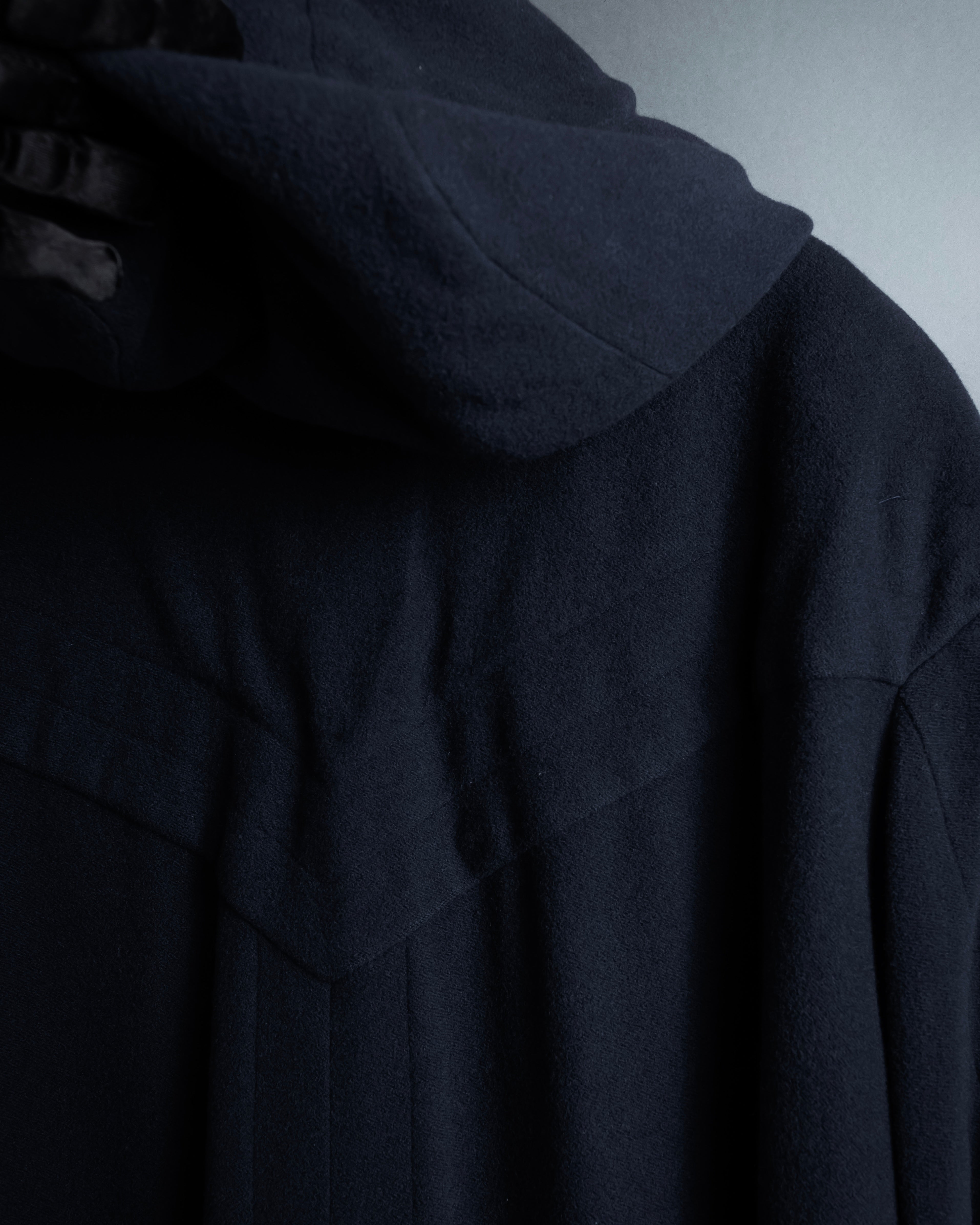 "YVES SAINT LAURENT" Metal toggle design melton wool duffel coat