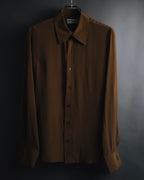 "SAINT LAURENT" 2021AW silk crepe de chine french-cuff shirt