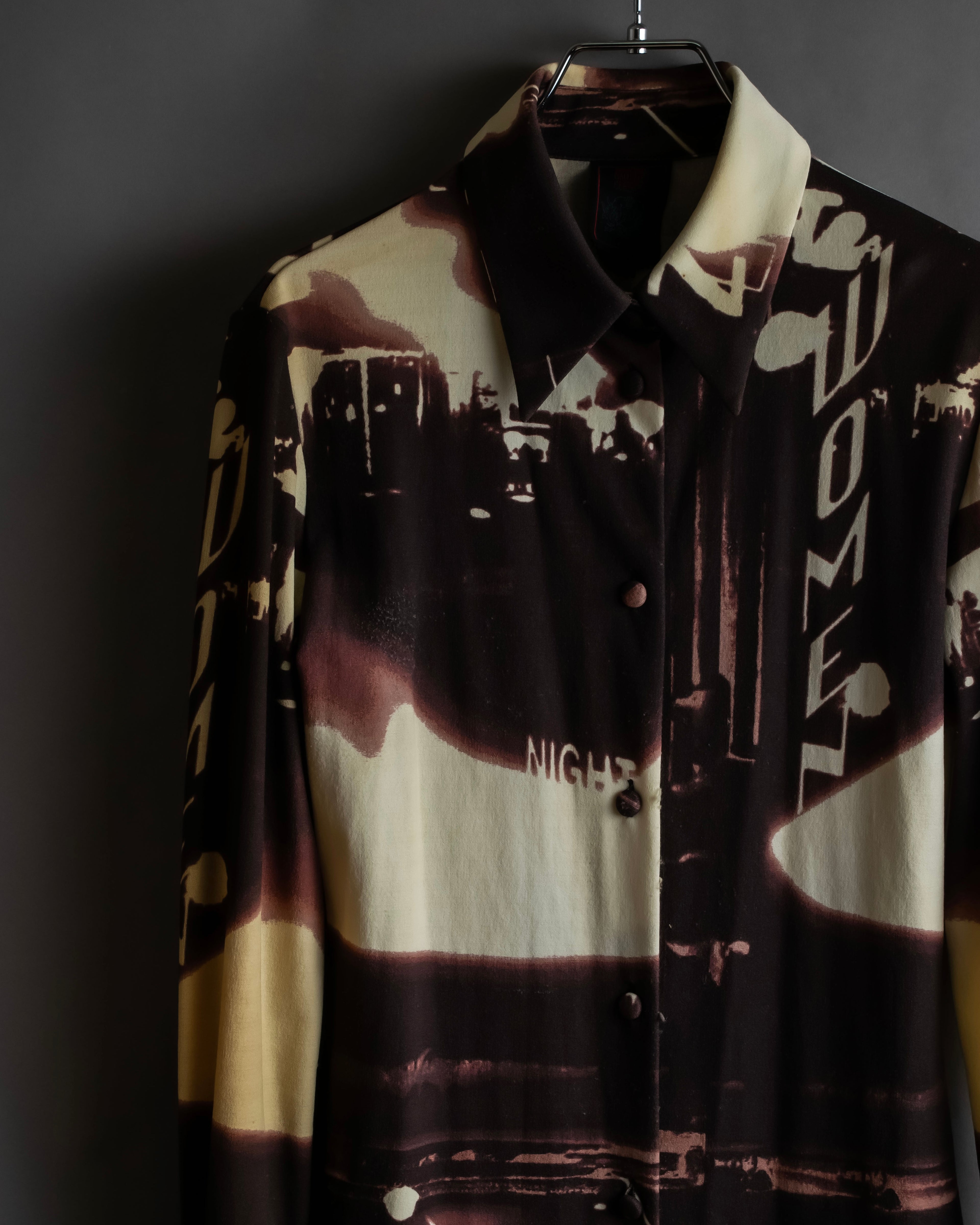 "JEAN PAUL GAULTIER" City night view graphic shirt