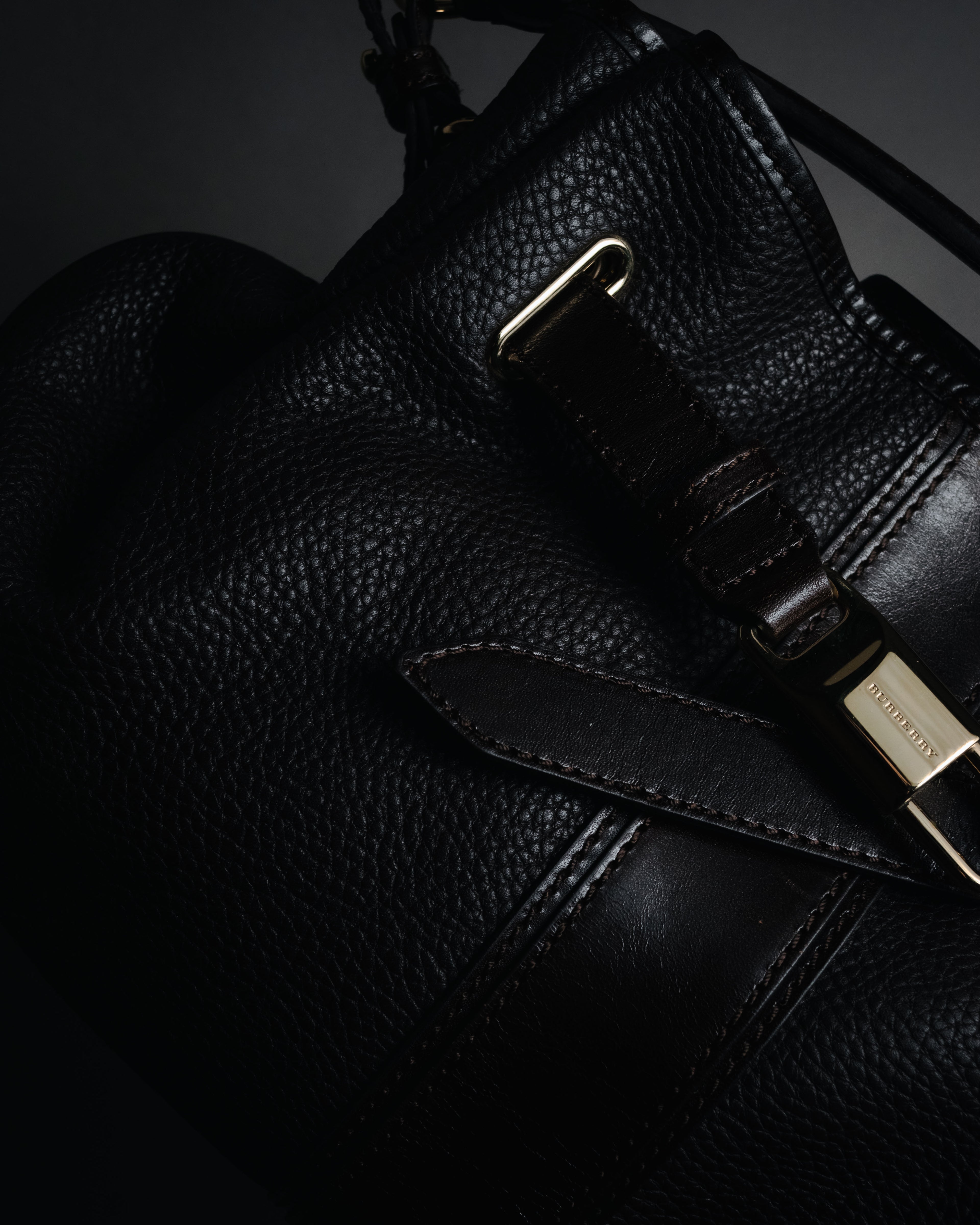 "BURBERRY" 09’s-18’s Leather bucket house check lining bag