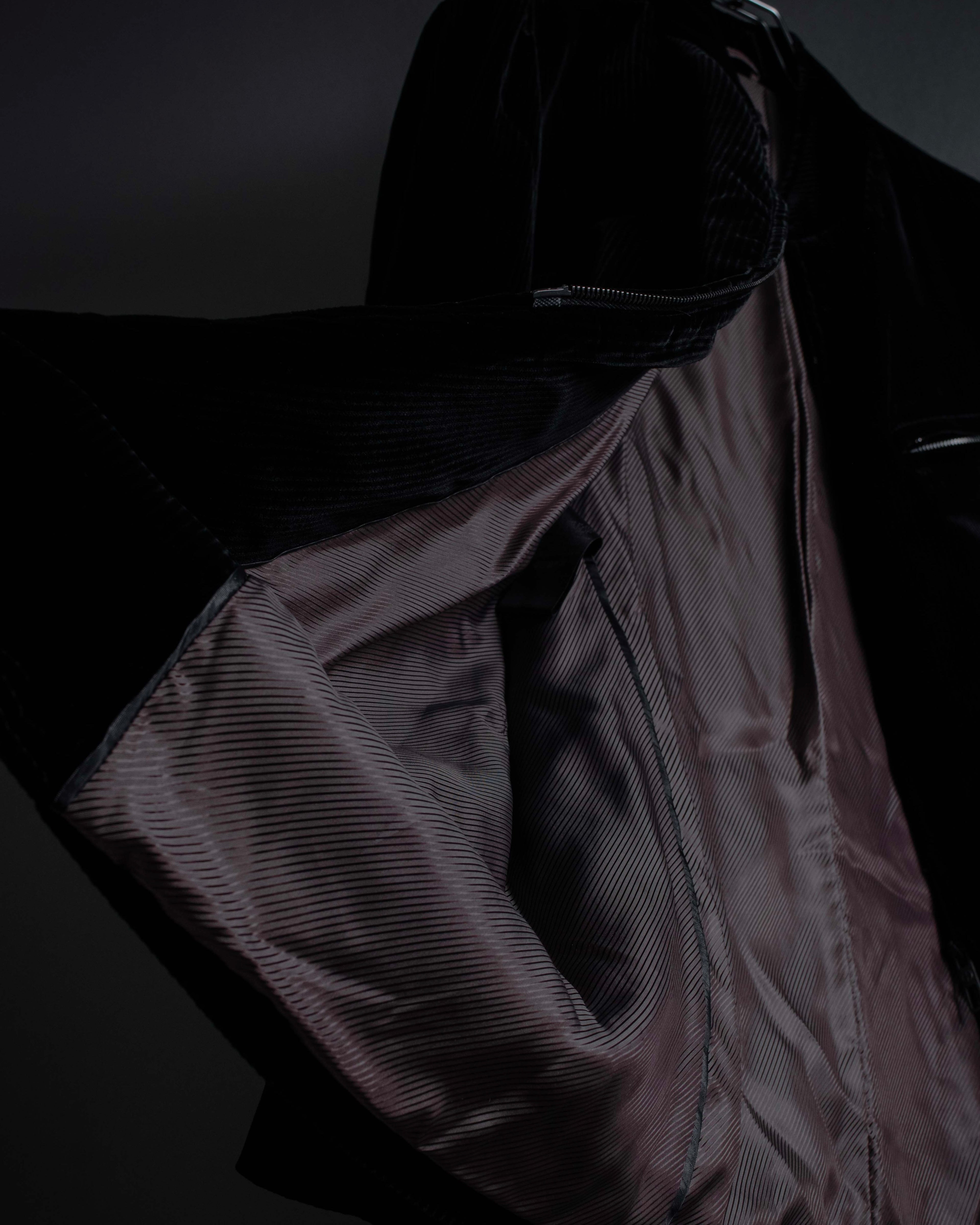 "GIORGIO ARMANI" Velour corduroy double zip up jacket